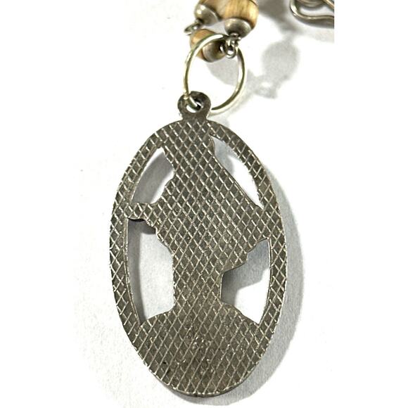 Medjugorje Virgin Mary Necklace Wood Beads Catholic Pendant from Apparition Site - Picture 4 of 7